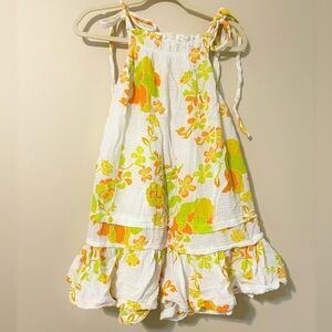 Free People floral print babydoll dress with ruffle hem